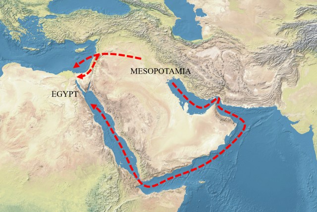 Mesopotamia-Egypt_trade_routes
